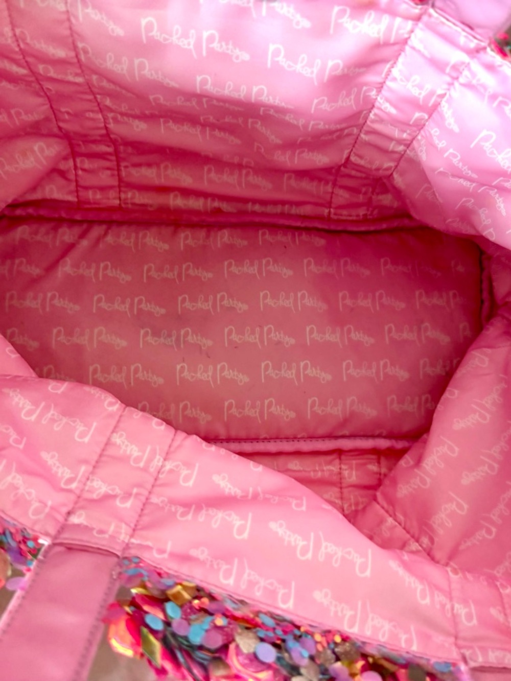 Packed Party Pink Clear Sequin Beach Pool Bag - Women's Beach & Everyday Tote - Picture 6 of 17